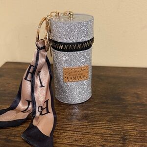 Silver Lip Gloss Case Keychain Holder